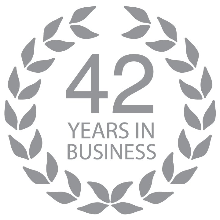 SP Brisley 42 Years in Business Crest Graphic